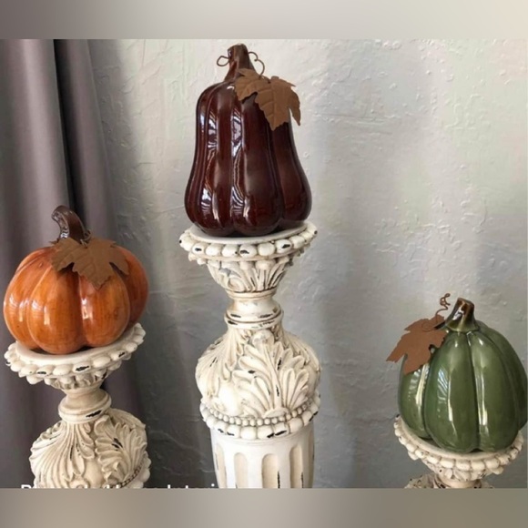 Celebrating Home Fall Accent Ceramic Pumpkin Shaped - Picture 1 of 8